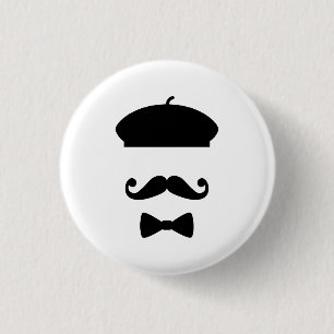Moustache & Beret Pictogram Button