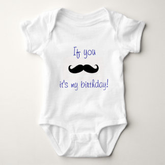 Moustache Birthday Baby Bodysuit