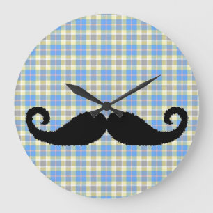 Moustache blanket large clock