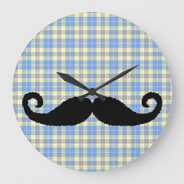 Moustache blanket large clock (Front)