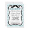 Moustache Blue Chevron Baby Shower Invite