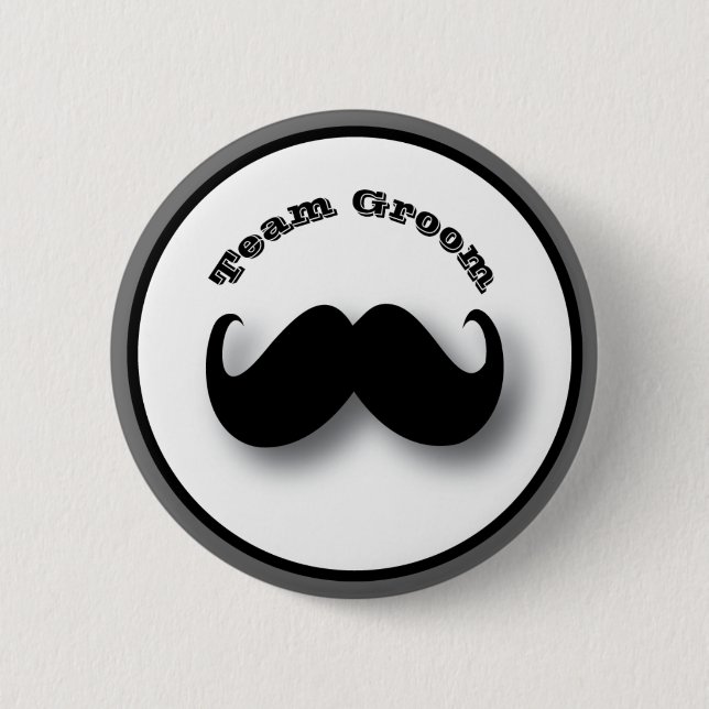 Moustache Button - Team Groom (Front)