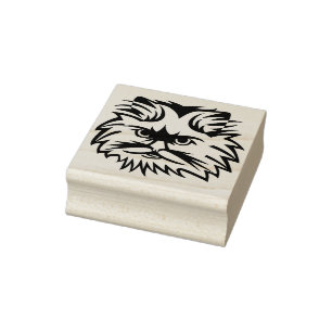 moustache cat art stamp