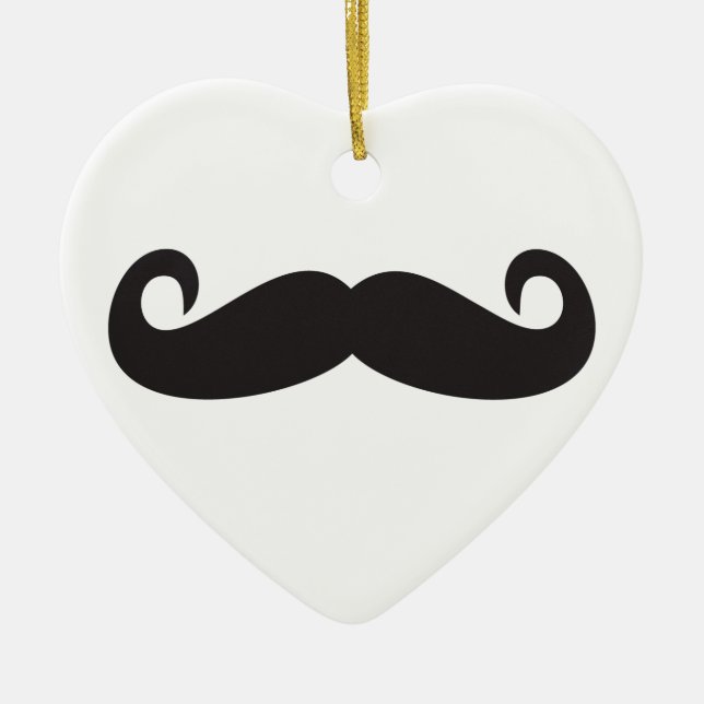 Moustache Ceramic Tree Decoration (Front)
