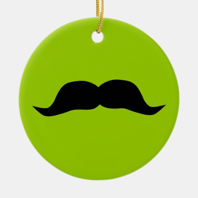 Moustache Ceramic Tree Decoration (Front)