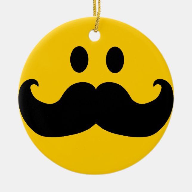 Moustache Ceramic Tree Decoration (Front)