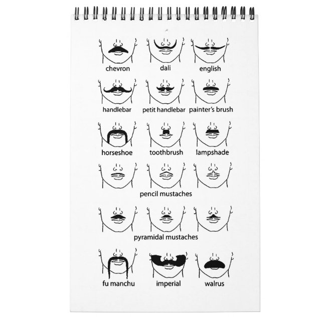 Moustache Chart Calendar (Cover)