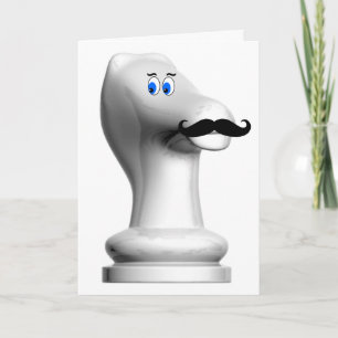 Moustache Chess Knight Funny Card