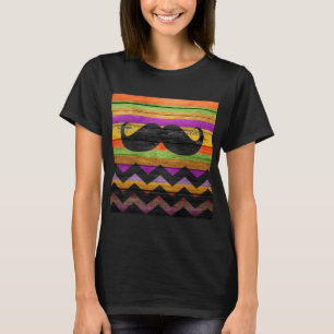 Moustache Chevron Modern Wood #4 T-Shirt