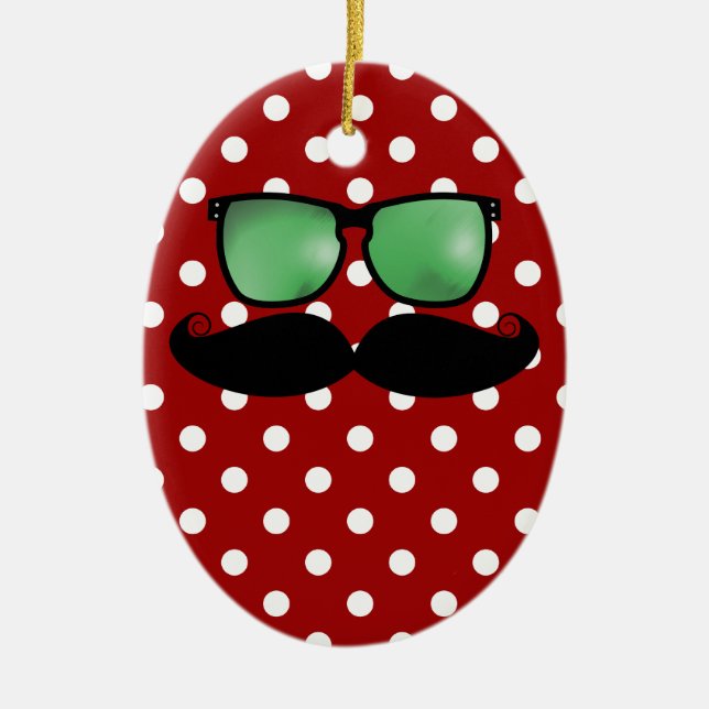 Moustache Christmas Ornament (Front)