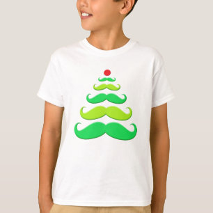 Moustache Christmas Tree Apparel T-Shirt