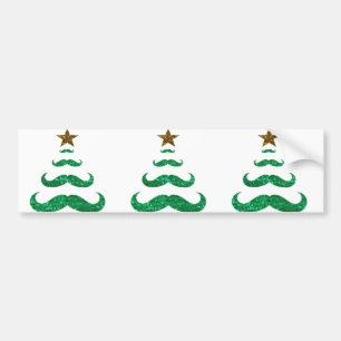moustache christmas tree bumper sticker