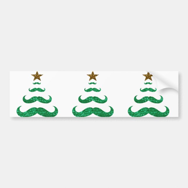 moustache christmas tree bumper sticker (Front)