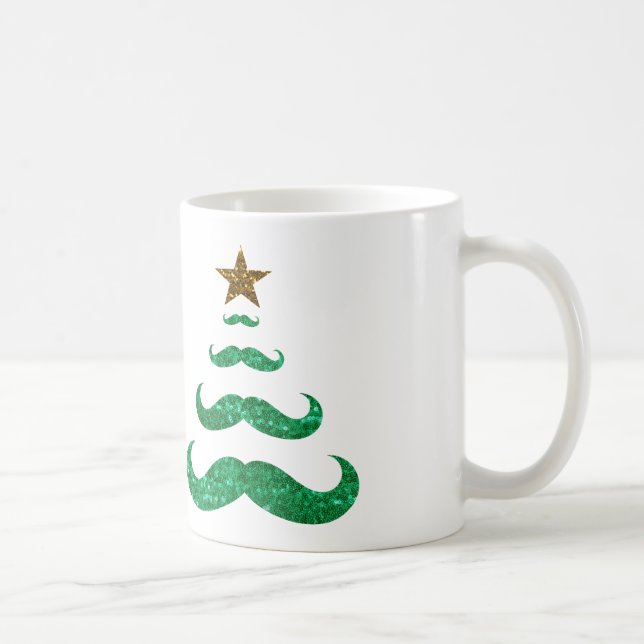 moustache christmas tree coffee mug (Right)