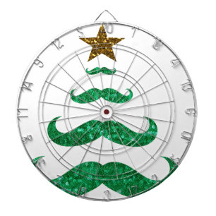 moustache christmas tree dartboard