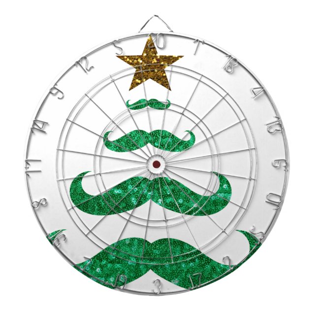 moustache christmas tree dartboard (Front)