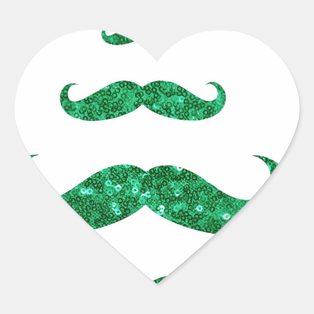moustache christmas tree heart sticker (Front)