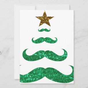 moustache christmas tree holiday card