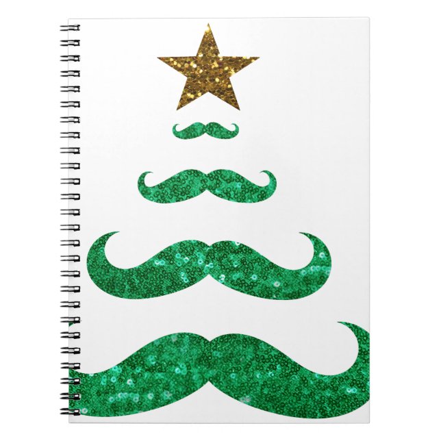 moustache christmas tree notebook (Front)