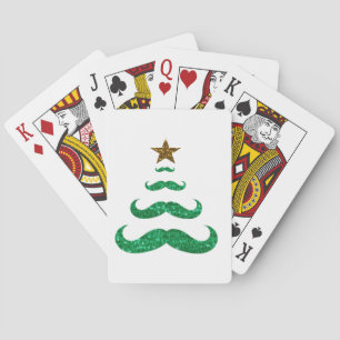 moustache christmas tree playing cards