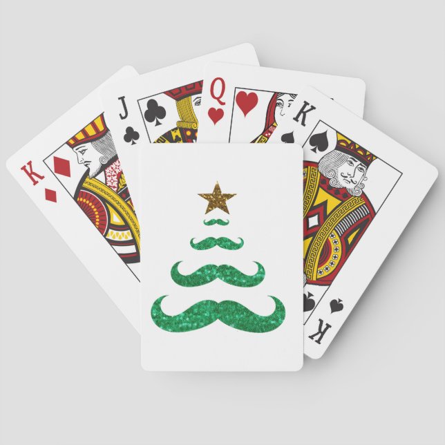 moustache christmas tree playing cards (Back)