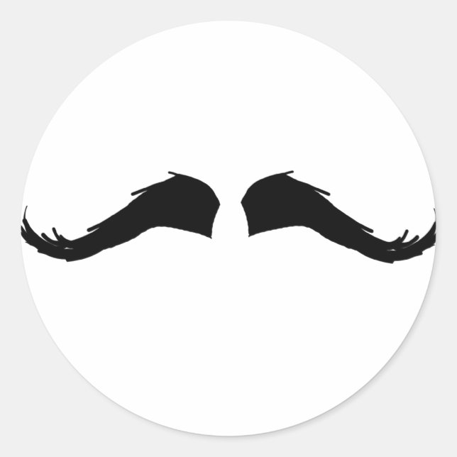 Moustache Classic Round Sticker (Front)