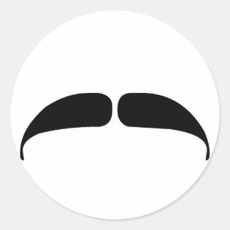 Moustache Classic Round Sticker