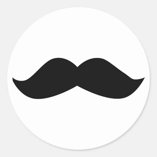 Moustache Classic Round Sticker (Front)