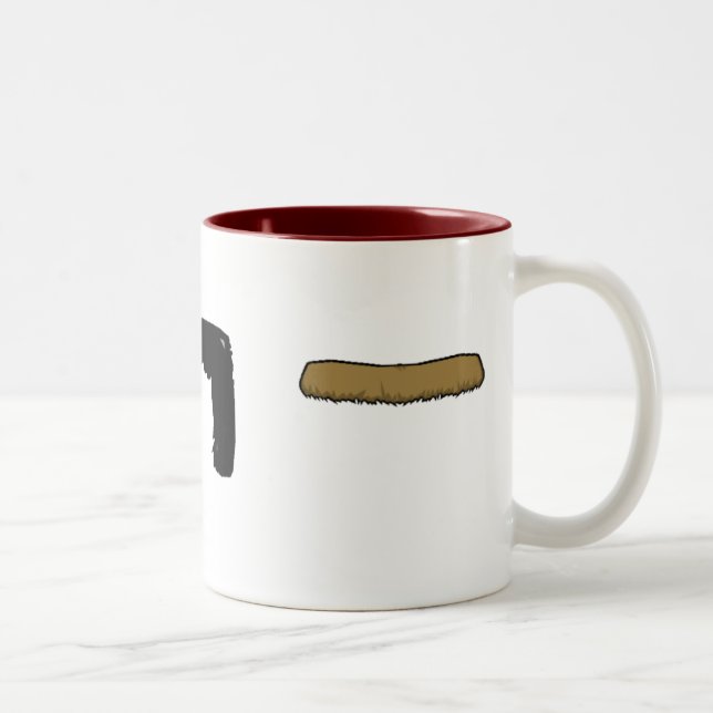MOUSTACHE CUP! Two-Tone COFFEE MUG (Right)