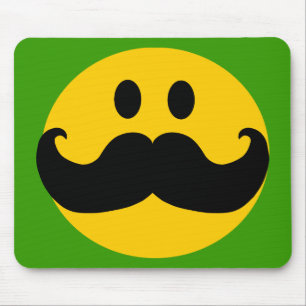 Moustache Customisable background colour) Mouse Pad