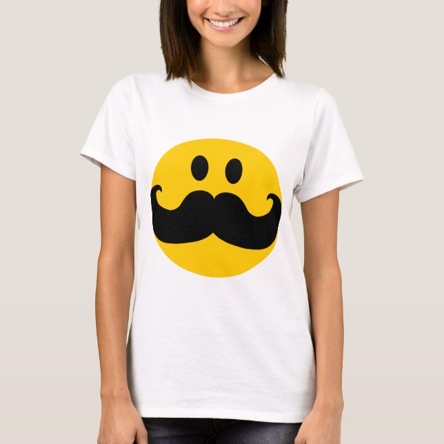 Moustache Customisable background colour) T-Shirt (Front)