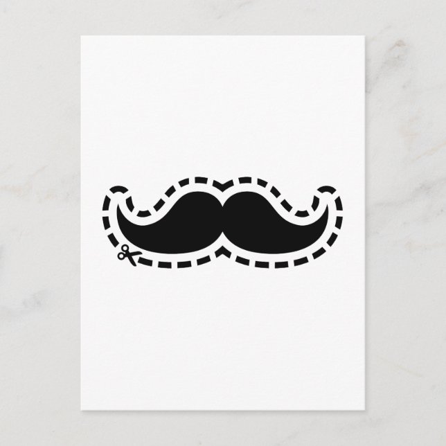 Moustache cut out postcard (Front)