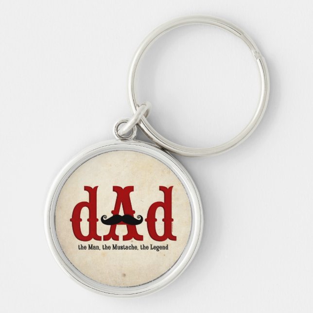 Moustache Dad Keychain (Front)