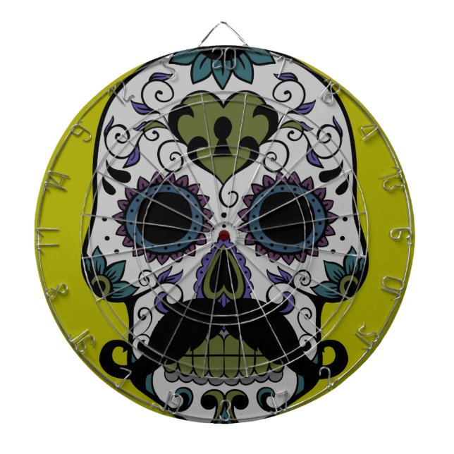 Moustache Day of the Dead Dartboard (Front)