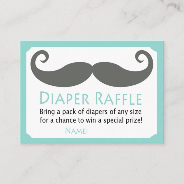 Moustache Diaper Raffle Tickets (Front)