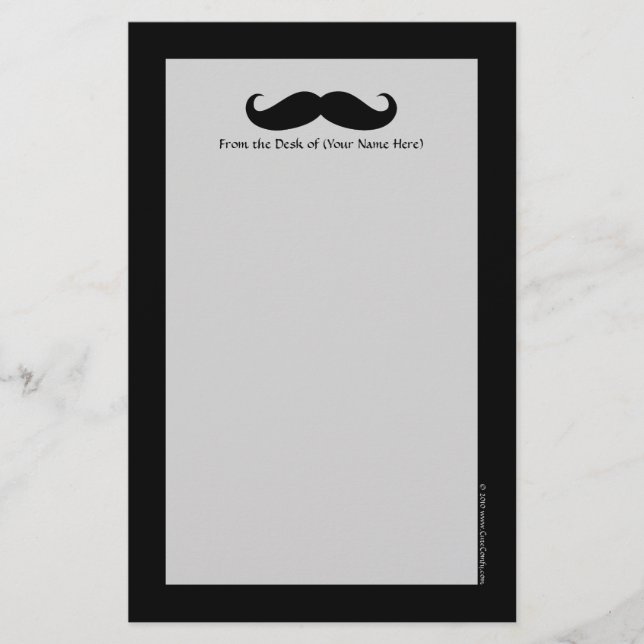 Moustache disguise funny moustache facial hair stationery (Front)