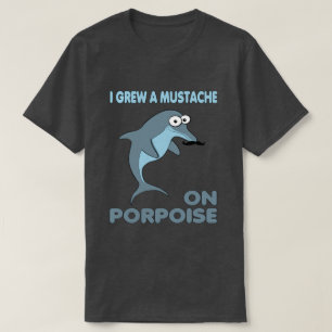 Moustache Dolphin on Porpoise T-Shirt