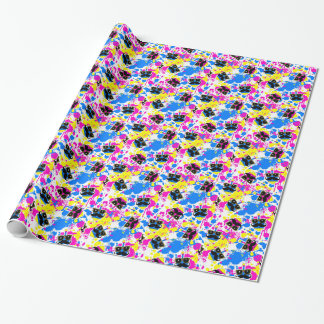 Moustache Dreidel Wrap (Pink) Wrapping Paper