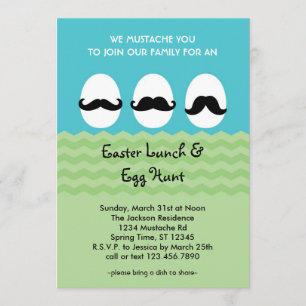 Moustache Easter Eggs Invitation