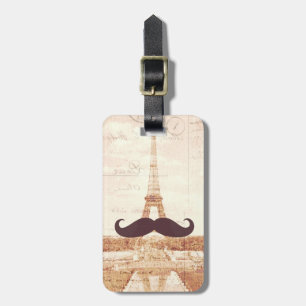 Moustache Eiffel Tower Luggage Tag