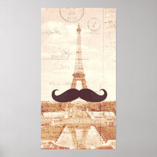 Moustache Eiffel Tower Poster