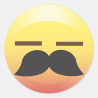Moustache Emoji Sigh Party Sticker