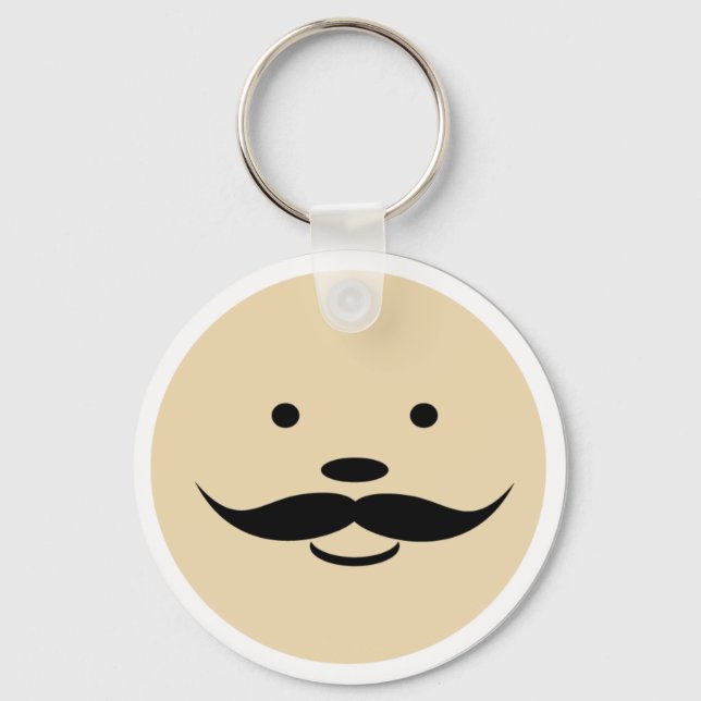 Moustache / face / father's day / gift for father key ring (Front)