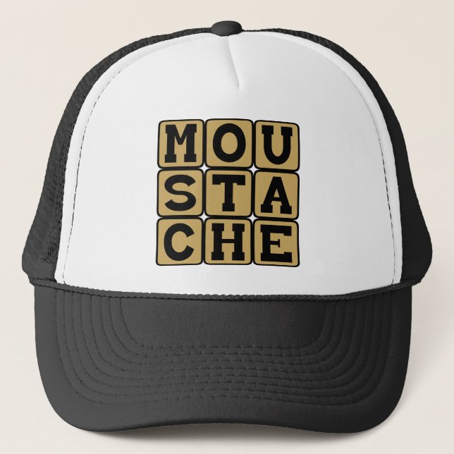 Moustache, Facial Hair Trucker Hat (Front)