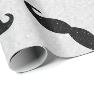 Moustache Father's Day Glitter Wrapping Paper