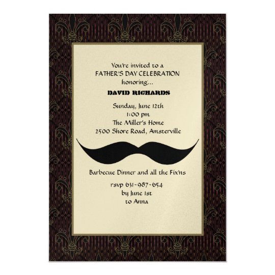 Moustache Father's Day Invitation