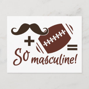 Moustache & Football custom postcard