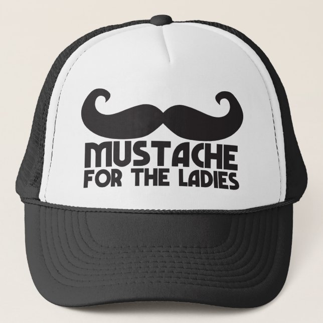 Moustache for the ladies trucker hat (Front)