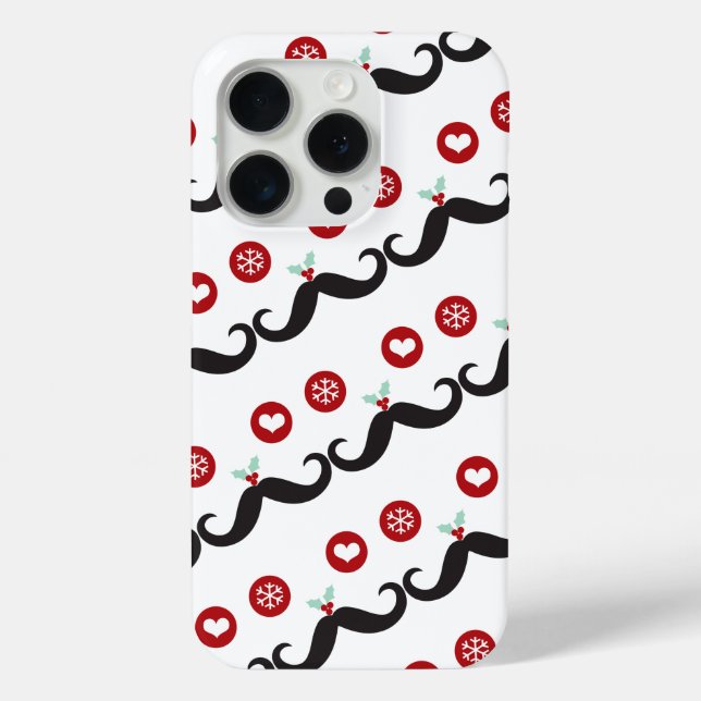 Moustache Funny Face Snowflake Mistletoe Holiday Case-Mate iPhone Case (Back)