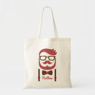 Moustache Gentleman and Bowtie Tote Bag